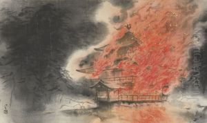 Kinkakuji-Temple on Fire by Kawabata Ryushi
