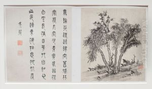 Two album leaves from a landscape album by Li Liufang