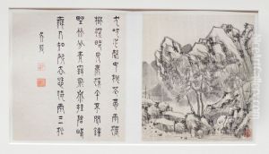 Two album leaves from a landscape album by Li Liufang