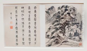 Two album leaves from a landscape album by Li Liufang