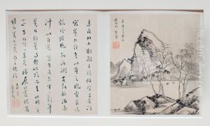 Two album leaves from a landscape album by Li Liufang