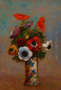 Les Anemones (Still Life with Anemones) by Odilon Redon