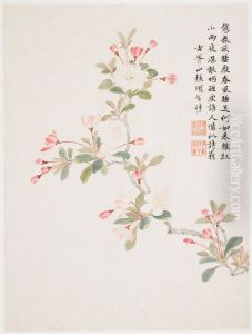 Crab-apple Blossom from a Flower Album of Ten Leaves by Xiang Shengmo