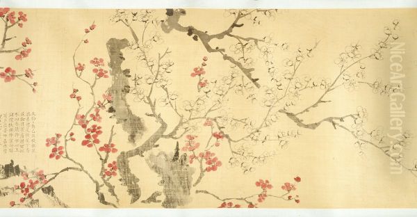 White and Red Plum Blossom - view 1