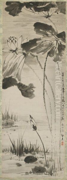 Ink Lotus after Bada Shanren - view 1