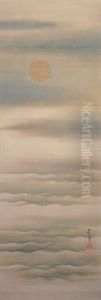 Pale Moon over Soft Waves by Sakai Hoitsu