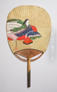 Fan with Akikonomu Chugu from "The Maiden" Chapter of the Tale of Genji