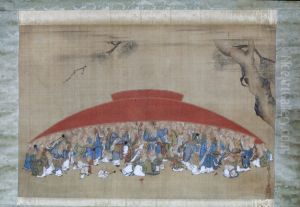 Shojo Under a Sake Cup by Settei