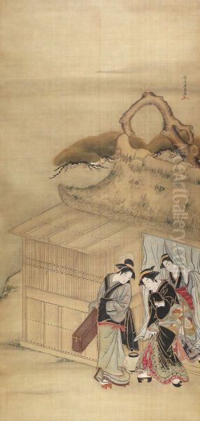 Geisha On Her Way to a Night-time Assignation - view 1