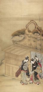 Geisha On Her Way to a Night-time Assignation