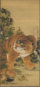 Tiger Seated Beneath Rock and Bamboo Tiger Seated Beneath Rock and Bamboo