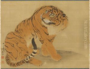 Sitting Tiger by Maruyama Okyo
