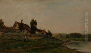 Le Chaumiere by Charles-Francois Daubigny