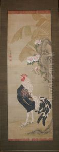 Rooster with Rose by Shiba Kokan