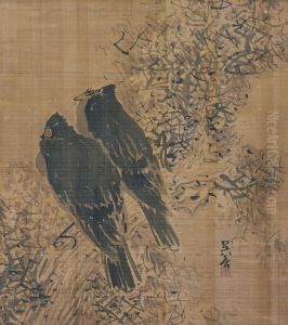 Two Crows by Matsumura Goshun