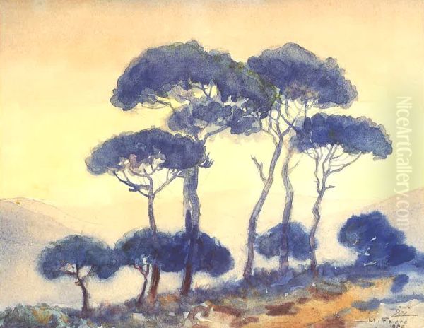 Groupe De Pins A Bikfaya. - view 1