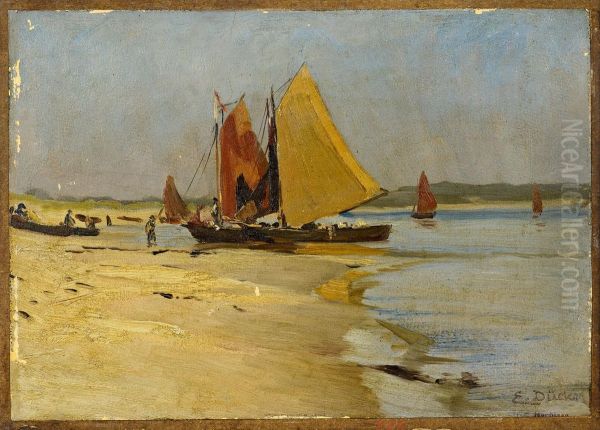 Aufliegende Boote am Strand - view 1