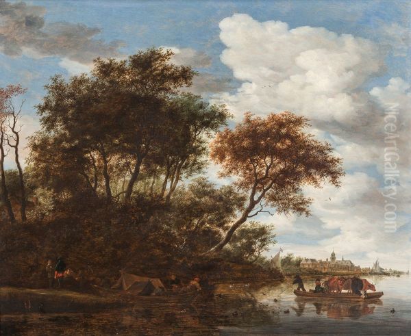 A view on the river Vecht with Kasteel Nijenrode beyond - view 1