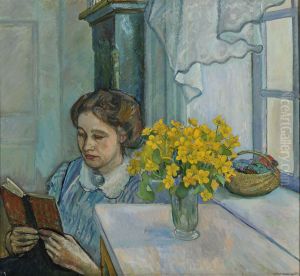 Lydia is reading by Oluf Wold-Torne