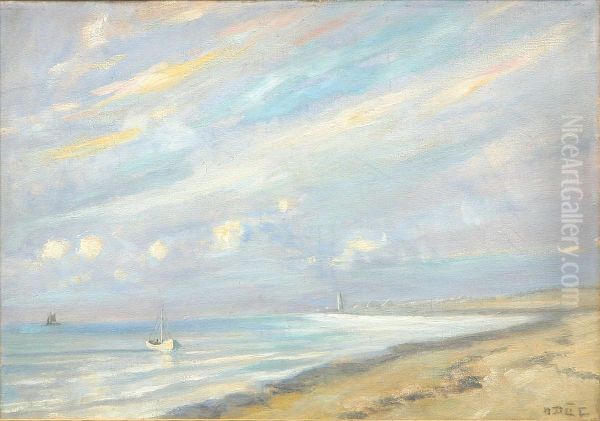 The beach at Skagen with small vessels. - view 1