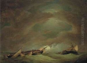 The close action between HMSEurotasand the French frigateClorinde, 25th February 1814, the two frigates subsequently dismasted