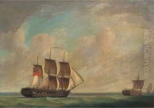 The close action between HMSEurotasand the French frigateClorinde, 26th February 1814, the remasted Eurotas in fresh pursuit the following morning