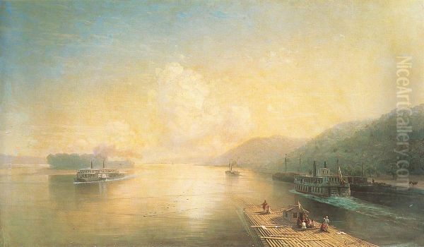 Volga near the Zhiguli Mountains - view 1