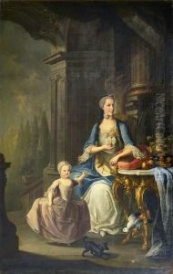 Portrait of Princess Isabella of Parma (1741-1763) and her daughter Archduchess Maria Theresa of Austria (1762-1770)