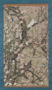 Birds on blossoming peach tree by Ito Jakuchu