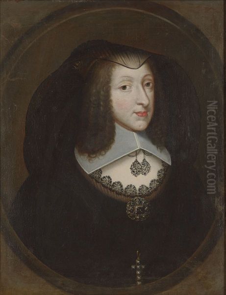 Portrait of Christine of France, Duchess of Savoy in black costume - view 1
