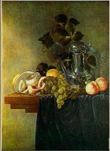 Still life with Jan Steen pitcher by Andries Benedetti
