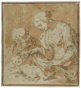 Den heliga familjen by Abraham Bloemaert