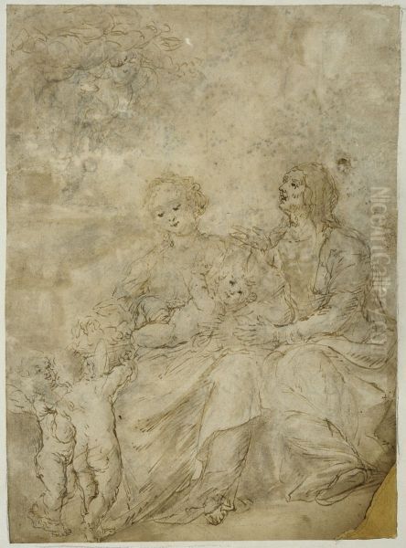 Maria med barnet, S:t Anne och anglar - view 1