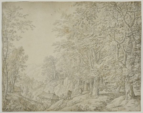 Landskap med trad och figurer - view 1
