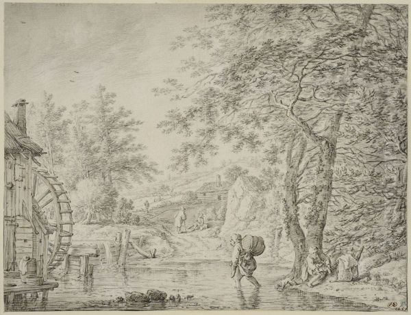 Landskap med en vattenkvarn - view 1