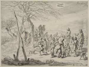 Landskapsscen (februari) by Nicolaes Pieterszoon Berchem