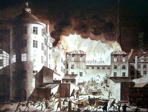 Cruuska palatset brinner 1802 by unknown
