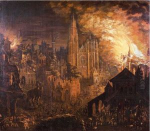 Fire in Antwerp with the Trojan Horse. The Spanish Fury of 1576 by Daniel van Heil