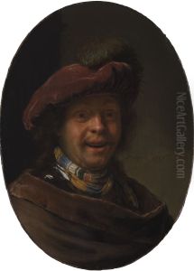 "Self-Portrait" with a Plumed Beret by Frans van Mieris