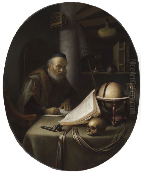 Scholar Interrupted at His Writing - view 1