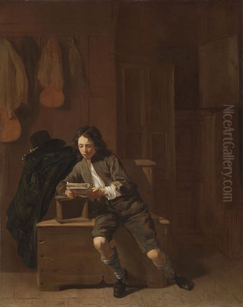 Young Man Reading - view 1