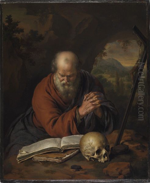 Hermit Praying in the Wilderness - view 1