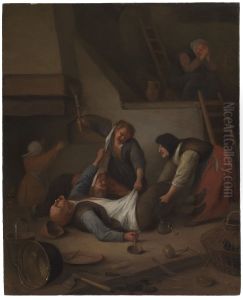 Interior with Women Thrashing a Man ("Peasants Fighting")