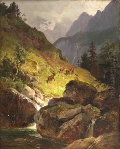 Tyrolean landscape by Heinrich Brandes