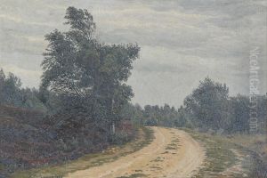 A road near Hammershus on Bornholm. by Johannes Herman Brandt