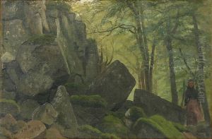 View from Paradisdalen on Bornholm. by Johannes Herman Brandt