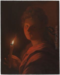 Girl with a Candle by Godfried Schalcken