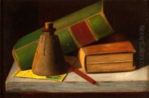 Books and Ink Bottle by John F. Peto