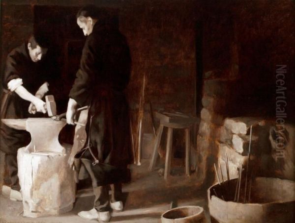 Two Men at Anvil - view 1