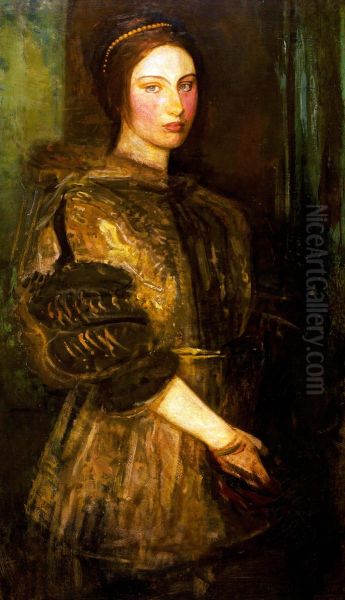 Young Woman in Fur Coat - view 1
